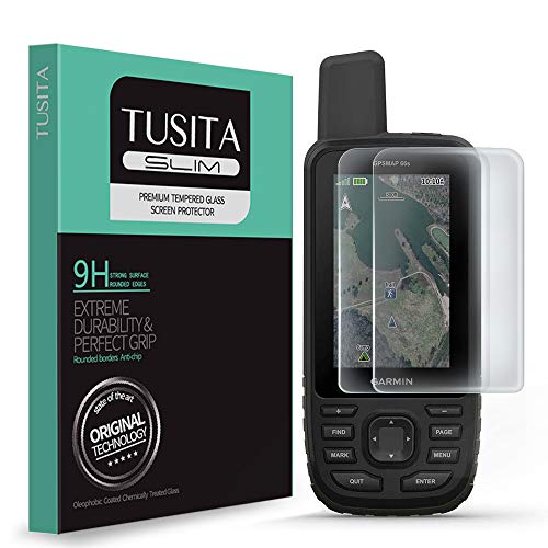 [2-Pack] TUSITA Tempered Glass Screen Protector Bundle for Garmin GPSMAP 66i 66s 66st - HD Clarity Protective Film - Handheld GPS Accessories