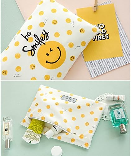 Diaper Pouch Designer's choice Inside-Waterproof Wet and Dry Baby Diaper Bag Organizer Baby Travel Pouch (Smile)