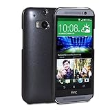GMYLE(R) Hard Case Metallic Color for HTC The All New One M8 - Metallic Black Color Slim Fit Snap On Protective Hard Shell Back Case