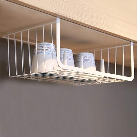 Yohappy Under Shelf Storage Basket Metal Shelf Hanging Storage