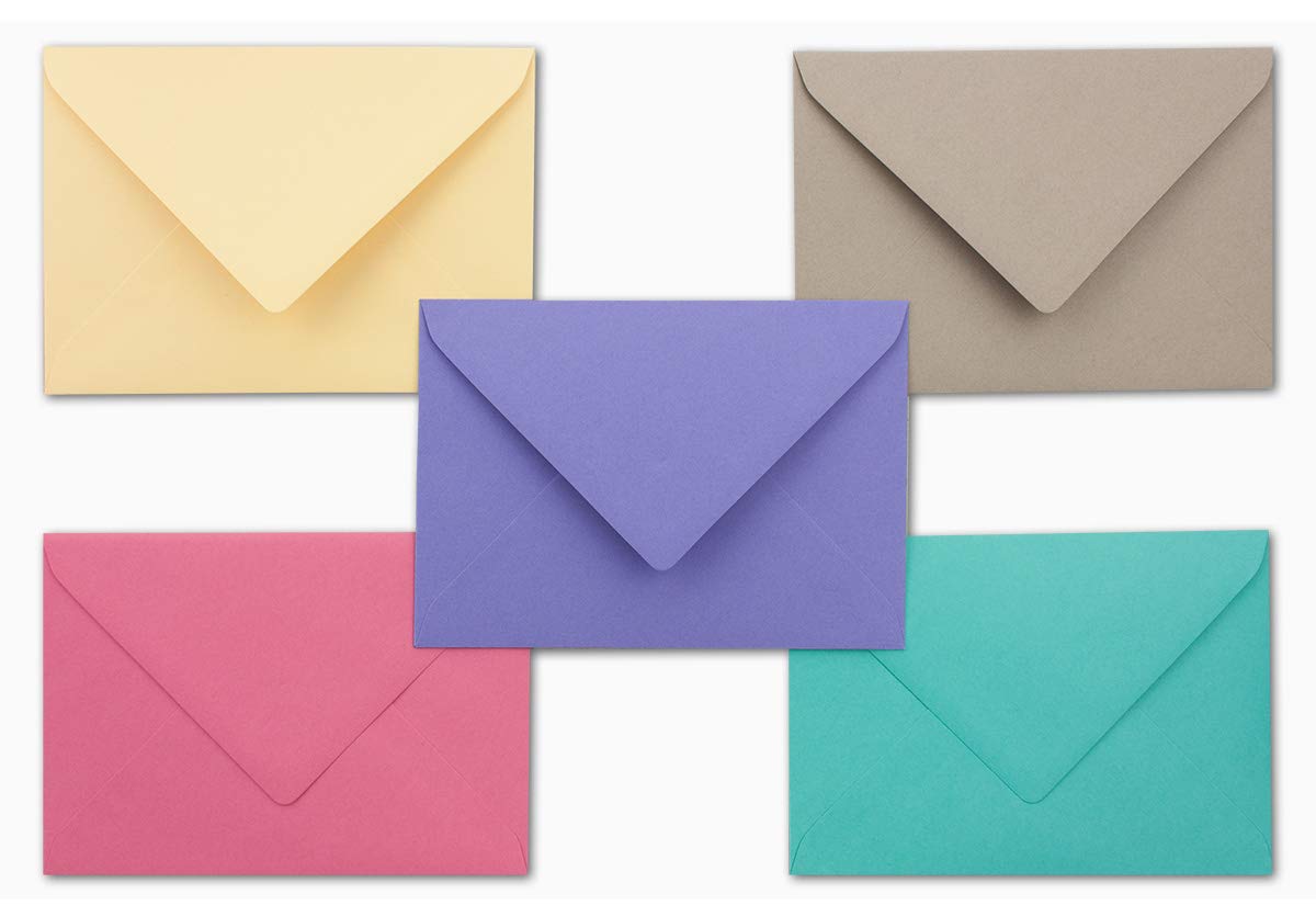 50 x Envelope Packs - DIN C6 - Approx. 11.4 x 16.2 cm - 5 Colours Each - 10 Envelopes - 120 g/m² - Colourful Series