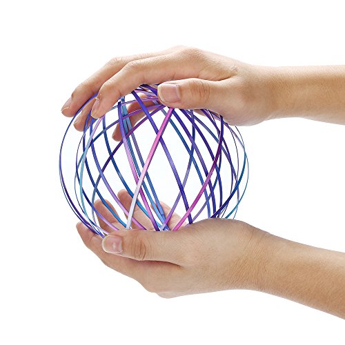 HighlifeS Multicolor Flow Rings Kinetic Spring Bracelet - Science Educational Sensory Interactive Cool Toys For Kids Teens Adults - Spinning Metal Globe Slides Down Arms - Thumbnail 4