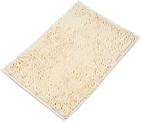 Henweit Non-slip Bathroom Rugs Absorbent Microfiber Bath Mat Washable Soft Shaggy Shower Rug Carpet for Bathroom Bedroom Living Room (60 40CM, Cream)