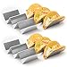4 Pack - Stylish Stainless Steel Taco Holder Stand, Taco Truck Tray Style, Rack Holds Up to 3 Tacos Each, Oven Safe for Baking, Dishwasher and Grill Safe, 4