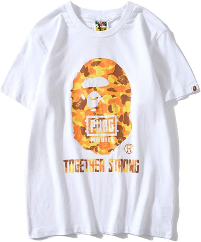 Girls Mens Boy's Casual T Shirt Round Collar Crewneck T Shirt Sleeve Camo Tees