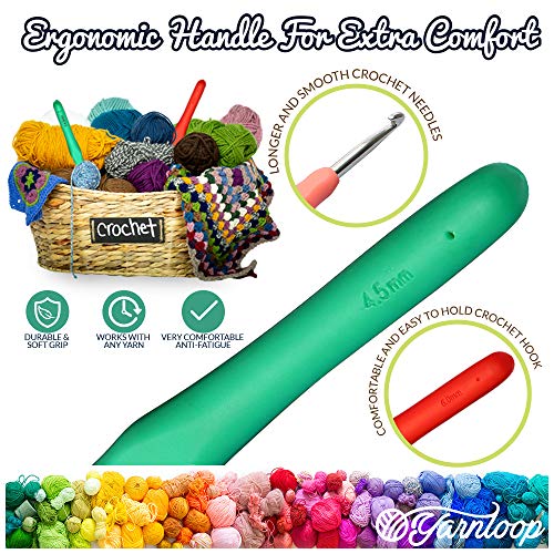 2 Ergonomic+Handles+Beautiful+Large+Crochet+Hooks+Smooth+Needles+Superior
