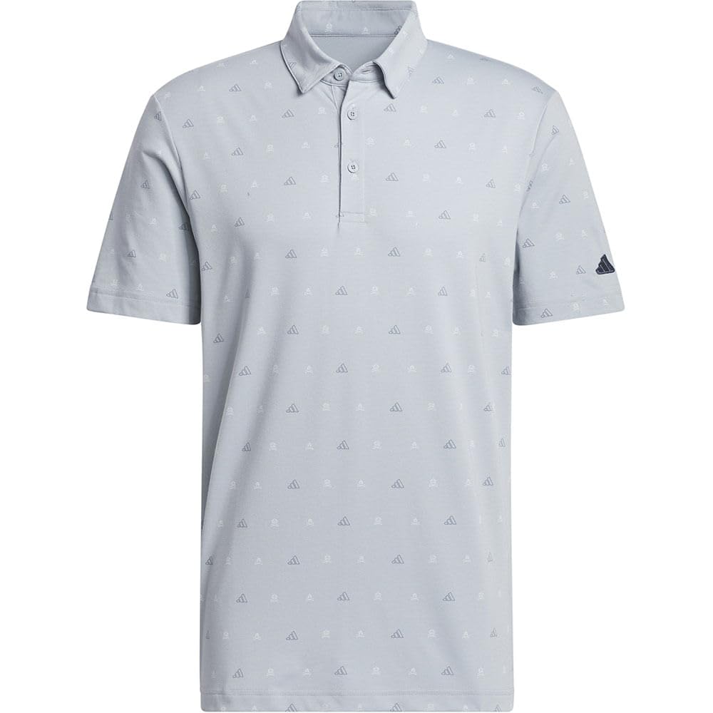 adidas Men’s Go-to Mini-Crest Print Polo Shirt, LGTGRE