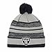 OTS NFL Oakland Raiders Men's Huset Cuff Knit Cap with Pom, Team Color, One Size