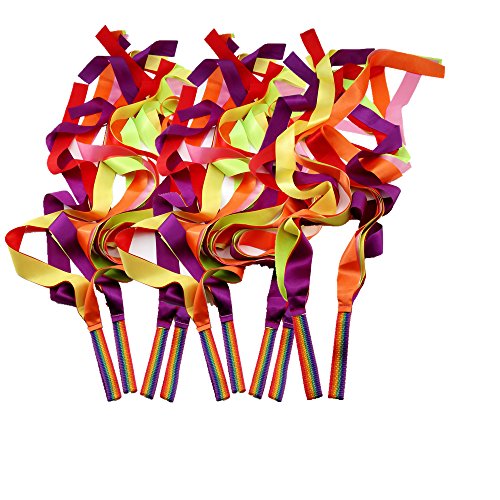 JBBERTH 1M Colorful Gymnastics Rhythm Ribbon Dancer Ribbon Dance Ribbon Rhythm Ribbon - Set of 10