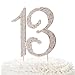 Ella Celebration 13 Cake Topper for 13th Birthday Party, Rose Gold Decoration, Rhinestone Metal Number (Rose Gold)