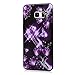 S6 Edge Plus Case,Samsung Galaxy S6 Edge Plus Case - Badalink Bling Soft TPU Shockproof Flexible Rubber Skin Gel Bumper Ultra-thin Slim Fit Print Cover with Dust Plug & Stylus Pen - Purple Butterflies