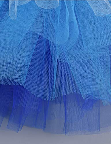 Girls' Camisole Dance Tutu Dress with Back Bow-Knot Ballet Leotard for Dance, Gymnastics and Ballet 5-6 Years Blue