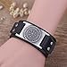 Dawapara Vintage Nordic Viking Rune Vegvisir Compass Charm Cuff Bracelet for Men/Women Gift Jewelry (Black Wristband Antique Silver)