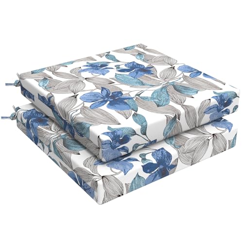 LVTXIII Clemens Noir Blue Square Outdoor Seat Cushions 22x22