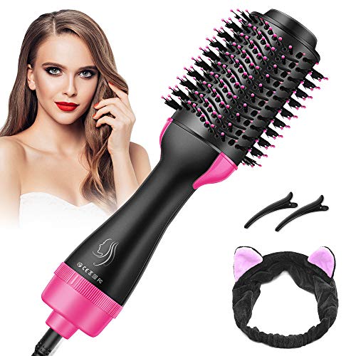 [2020 Updated] Hair Dryer Brush, 4-in-1One Step Hair Dryer & Volumizer, Round Brush and 360°Negative Ion Hot Air Brush, Ceramic Blow Dryer with New Motor for Best Hair Dryer Brush, for All Hair Types