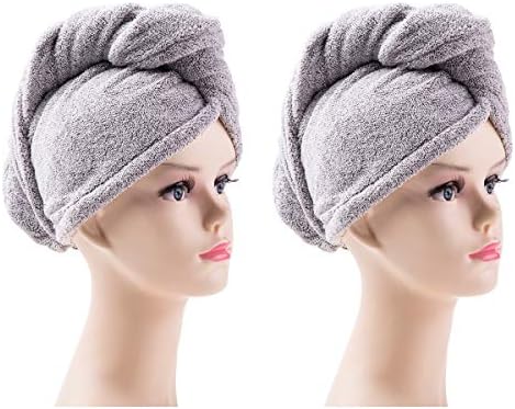 AXINCO 2 Pack Quick Dry Magic Hats Super Absorbent Turban Style Wrap Microfiber Hair Drying Towel Wraps for Women Bath Shower Head Turban Towels