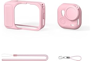 Silicone Protective Case for Insta360 GO Ultra Lens Cap with Lanyard Anti Loss Cord Sports Camera Charging Compartment All-Ar