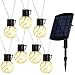 jerayley Solar Powered String Lights, 33Ft 20pcs Edison Bulbs with Hanging Sockets for Indoor/Outdoor Patio Garden Party Xmas Tree Wedding Decoration