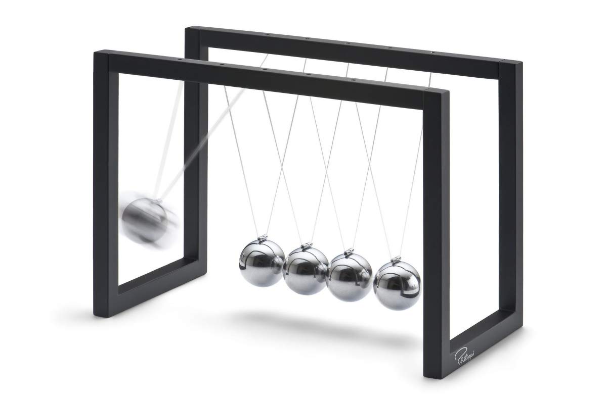 Philippi Ballance 193283 Newton's Cradle 16 x 8 x 11.5 cm Powder-Coated Chrome Metal Black