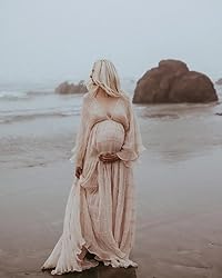 Maternity Robe for Photoshoot Tulle Long Sleeve