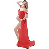 Maternity Lace Dress for Photoshoot Off Shoulder Gown Pregnancy Dresses for Photography