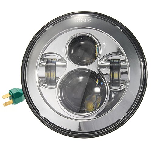 Chrome Harley Daymaker 7inch LED Headlight with 4.5inch Matching Chrome Passing Lamps for Harley Davidson Motorcycles with Adapter Ring