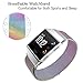 hooroor for Fitbit Ionic Bands Small and Large for Women Men, Fully Magnetic Closure Clasp Mesh Loop Milanese Stainless Steel Metal Band (Colorful Small)