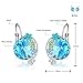 Neoglory Jewelry Platinum Plated Big Bold Blue Crystal with Delicate Flower Tear Hoop Earrings Women Jewelry Gift