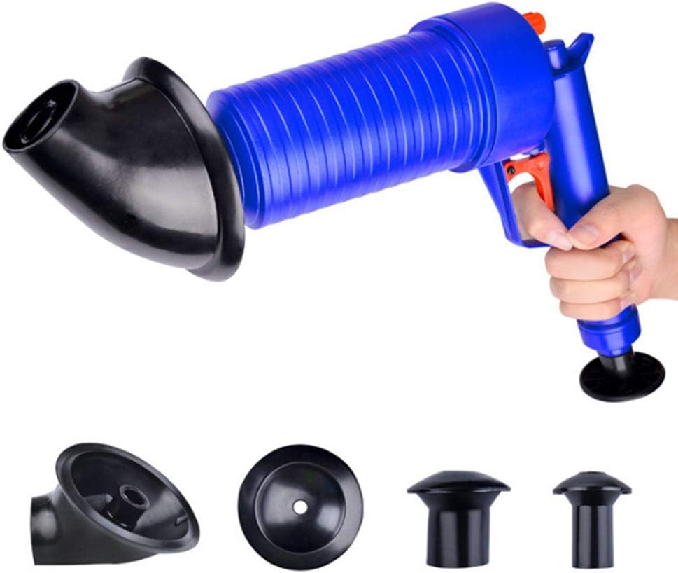 FINIVE Sink Plunger, Toilet Pneumatic Dredge Air Pressure Blockage Remover Sewer Sinks Drain Cleaner Dark Blue