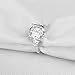 Erllo 5.5 Carats Cushion Cut 925 Sterling Silver Sona Diamond Cubic Zirconia CZ 3 Stone Engagement Wedding Ring
