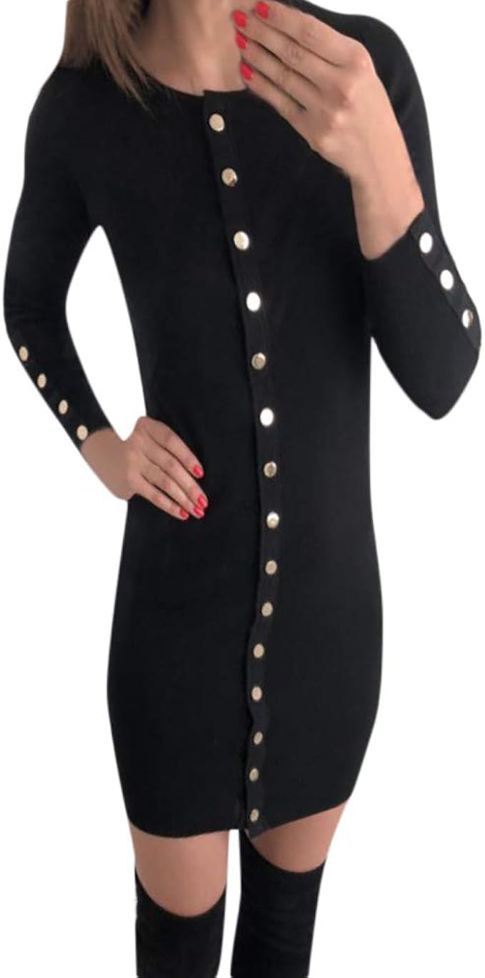 button up sweater dress