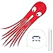 Skyborn Red Alien Jellyfish Kites With Flying Winder And 200 Feet Of Line - Huge (8.5 feet x 2 feet) Excellent Flyer - Beautiful Design And Colors - Top Quality Materials And Construction