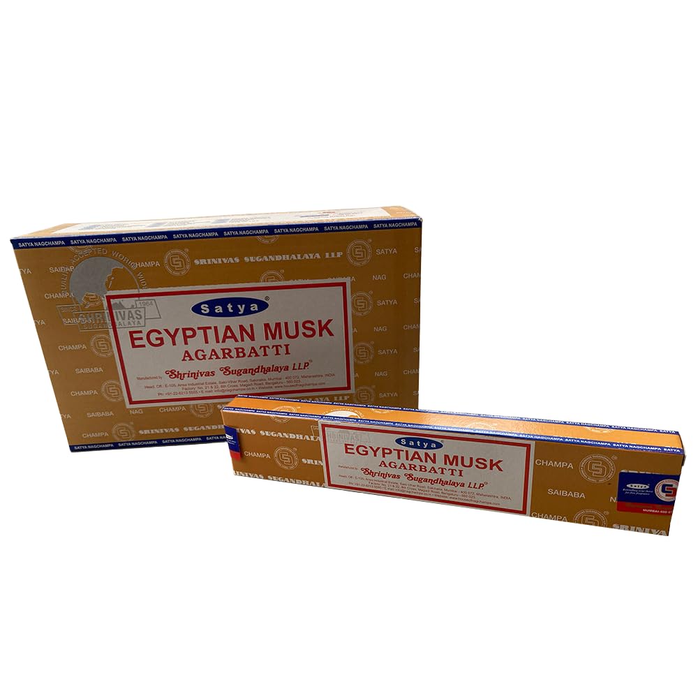 VIE Satya Incense Sticks, 12 Packs x 15g, Egyptian Musk