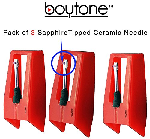 UPC 643307991390, Boytone Pack of 3, Sapphire Tipped Ceramic Replacement Needle for Turntables