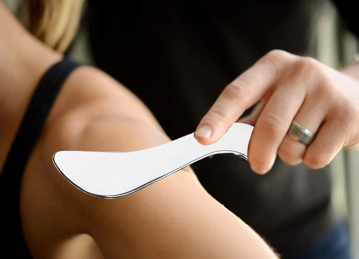 Feelfree Stainless Steel Guasha Scraping Massage Tool for Soft Tissue, Physical Therapy Stuff Used for Back, Legs, Arms, Neck, Shoulder (A): Health & Personal Care