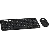 Logitech Pebble 2 Combo, Wireless Keyboard and Mouse, Quiet and Portable, Customizable, Logi Bolt, Bluetooth, Easy-Switch for Windows, macOS, iPadOS, Chrome - Black