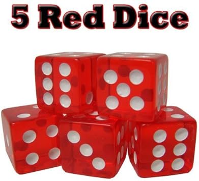 5 Red Dice - 16mm