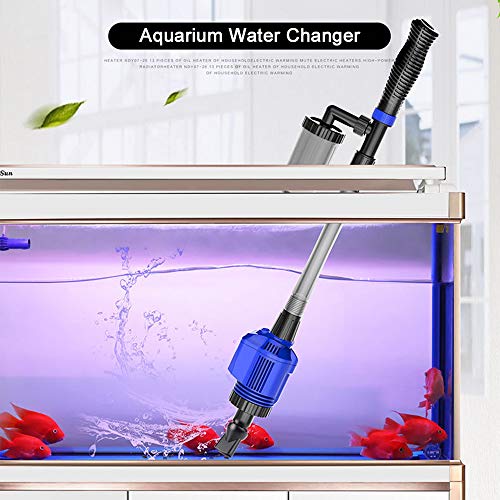 KKmoon Aquarium Gravel Cleaner, Efficient Electric Automatic Vacuum Water Changer, Flexible Fish Tank Sand Algae Cleaner Water Filter Pump Syphon Cleaning Tool