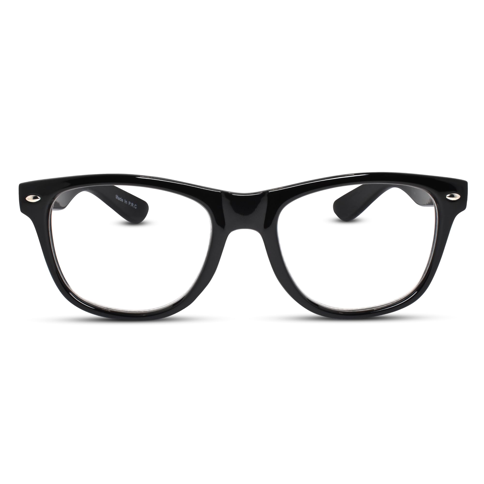 Photo 1 of 2SeeLife Shiny Black TR-90 Large Reading Glasses for Men – Wide Thick Frame Readers with Spring Hinges and a Durable, Sturdy Fit for Everyday Comfort, Strength 1.00