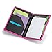 Samsill Fashion Portfolio for Women, Diamond Deboss Design, Junior Size Writing Pad, 5 x 8 inches (Pink)