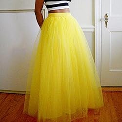 WDPL Women's Long Tutu Tulle Skirt A Line Floor