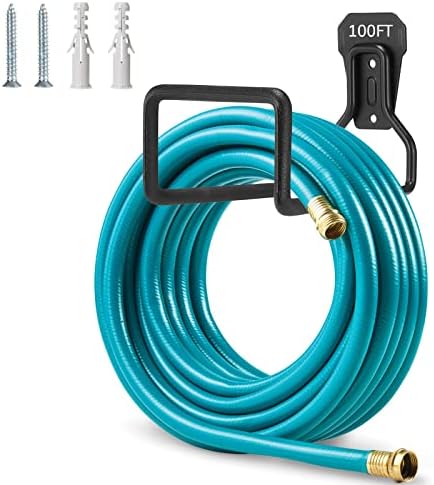BAKEWAY Garden Hose Holder Wall Mount Metal Hose Hanger Water