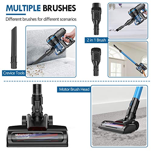 Cordless Vacuum, GOOVI Stick Vacuum Cleaner, 10KPa Powerful Cleaning