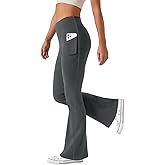 JEKAOYI Women's Flare Yoga Pants with Pockets High Waist Casual Bell Bottom Bootcut Leggings