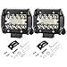 AKD Part LED Pods, 2pcs 4 inch 120W LED Cubes Light Combo Beam Driving Lights Off Road LED Bumper Lights Work Lights for Truck ATV Boat SUV