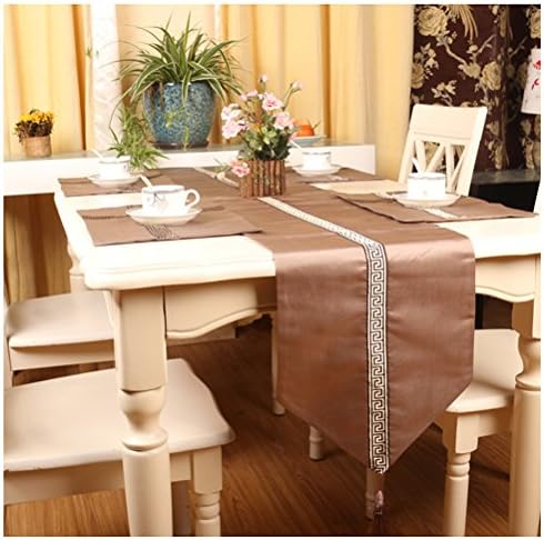 WSHINE Classic Table Runner for Home Party Wedding Banquet Decoration - 12 .6" x 70.9" or 12 .6" x 78.7" (4pcs platemat(11"15.7"), lightgray)