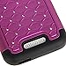 HTC Desire 510 Case, Style4U HTC Desire 510 Studded Rhinestone Crystal Bling Hybrid Armor Case Cover with 1 HD Screen Protector and 1 Stylus [Purple / Black]