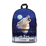 Bigcardesigns Cool Wolf Canvas Bookbag Backpack