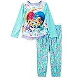 Nickelodeon Little Girls' 2-Piece Fleece Pajama Set, Rainbow Gems, 4