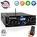 Wireless Bluetooth Power Amplifier System - 200W Dual Channel Sound Audio Stereo Receiver w/ USB, SD, AUX, MIC IN w/ Echo, Radio, LCD - For Home Theater Entertainment via RCA, Studio Use - Pyle PDA6BU primary